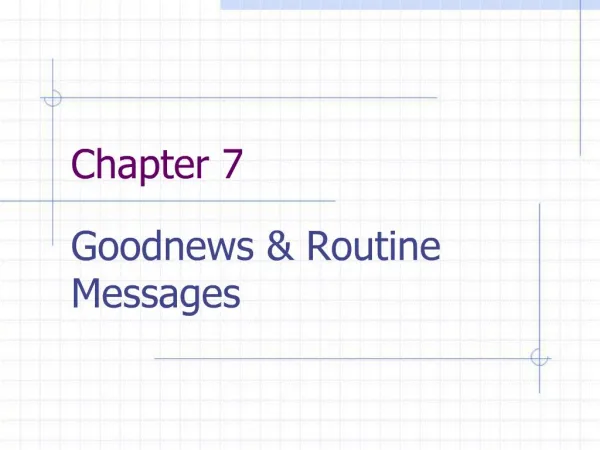 Goodnews Routine Messages