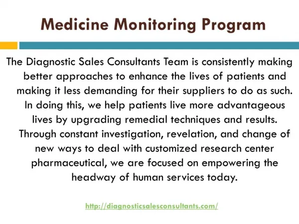 Medication Monitoring Program