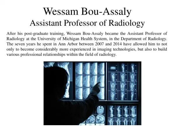 Wessam Bou-Assaly - Assistant Professor of Radiology
