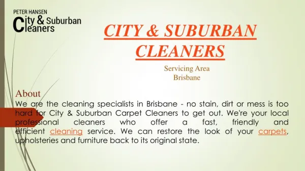 Citynsuburban cleaners