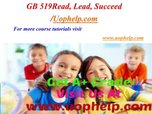 GB 519 Reading feeds the Imagination/Uophelpdotcom