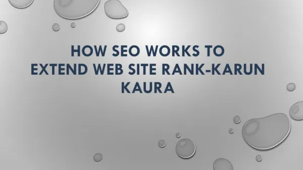 Extends Web Site Rank-Karun Kaura
