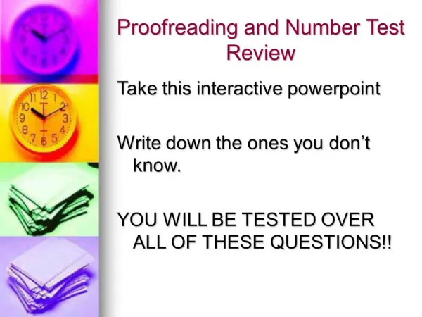 Proofreading and Number Test Review