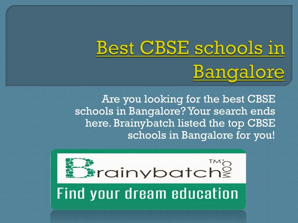 best cbse schools in bangalore