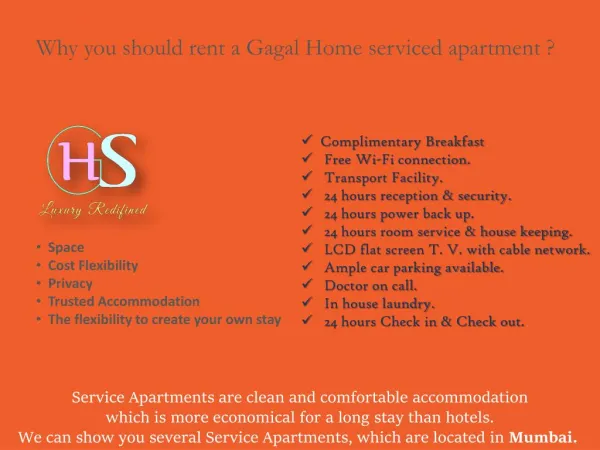 Why you should rent a Gagal Home serviced apartment