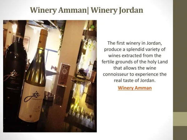 Winery Amman| Winery Jordan