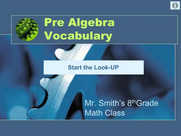 Pre Algebra Vocabulary