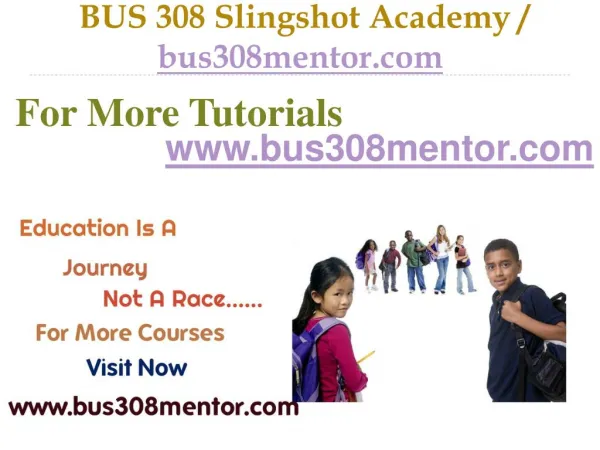 BUS 308 Slingshot Academy / bus308mentor.com