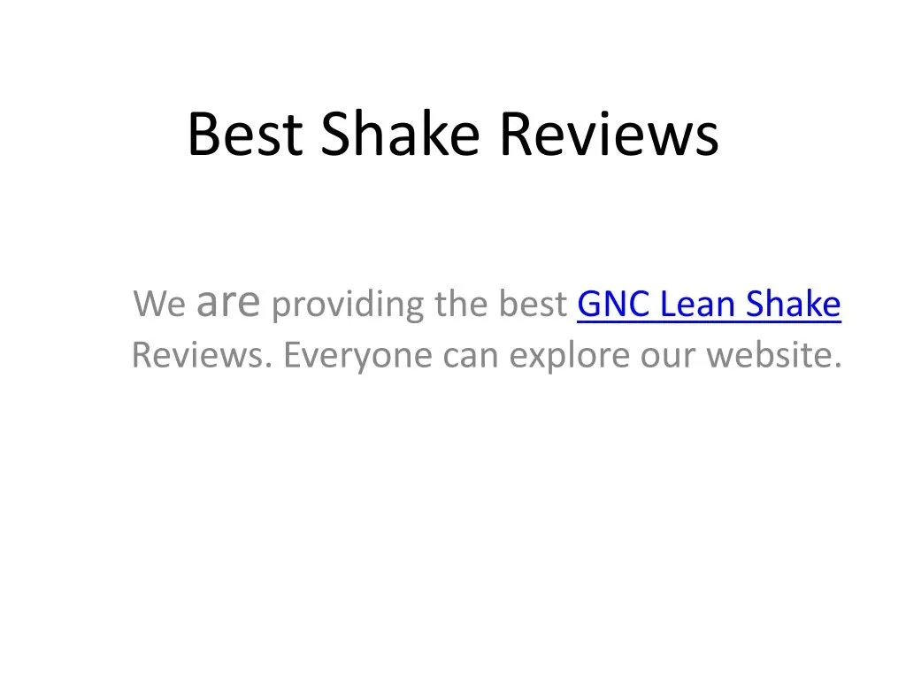 best shake reviews
