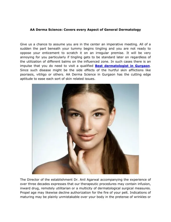 AA Derma Science: Covers every Aspect of General Dermatology
