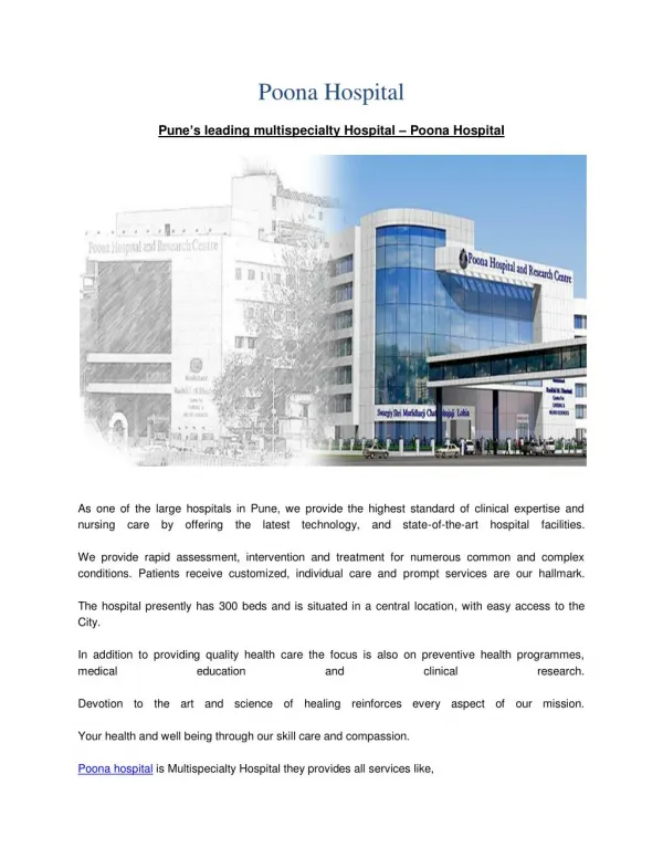 Leading Multispecialty Hospital | World-class Facilities in Pune