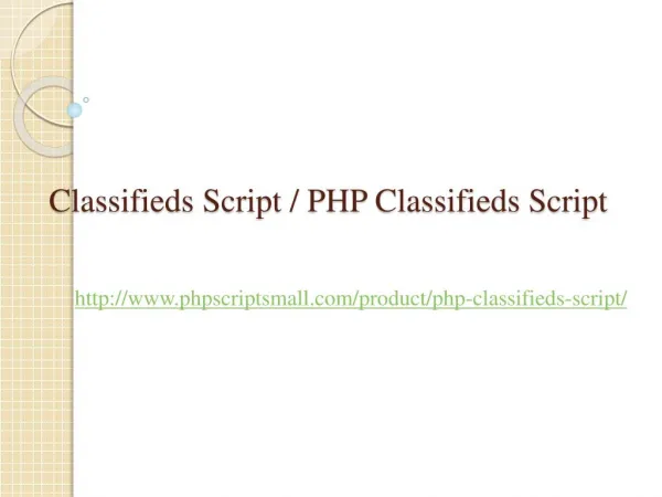 Classifieds Script, PHP Classifieds Script