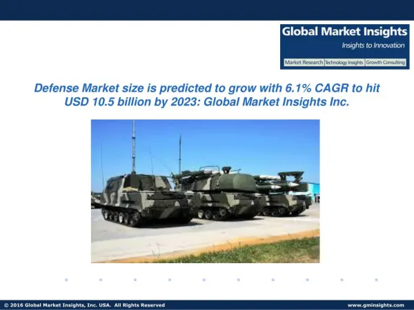 Defense Market size predicted to exceed USD 10.5 billion by 2023