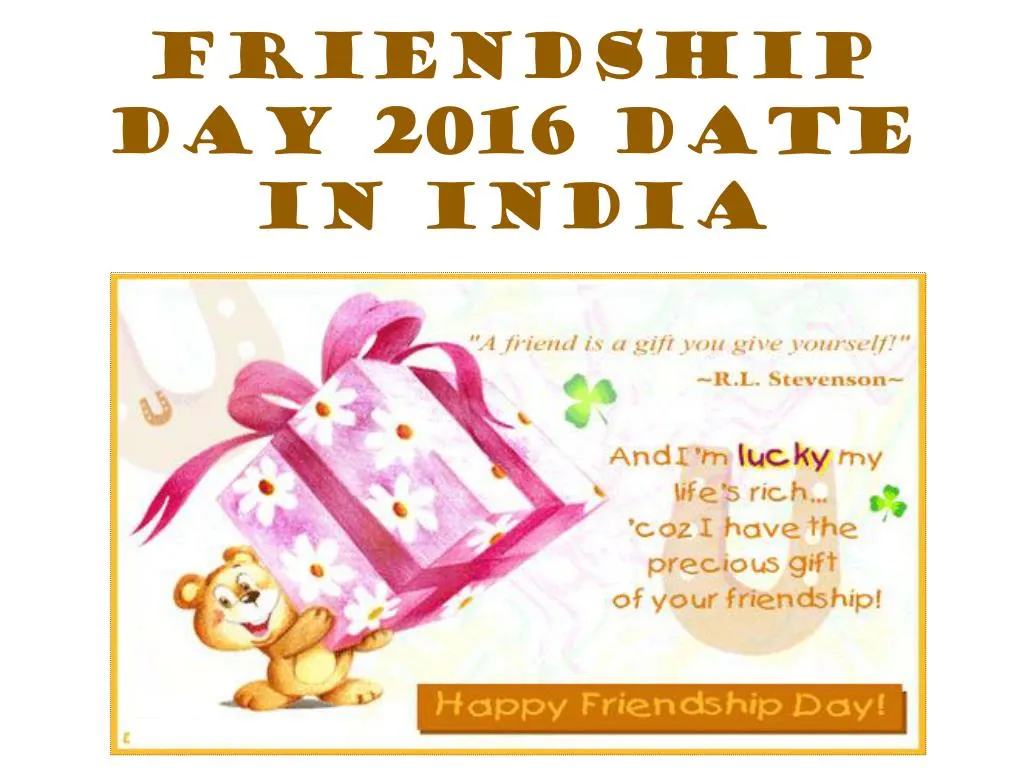 friendship day 2016 date in india