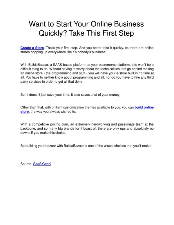 Want to Start Your Online Business Quickly? Take This First Step