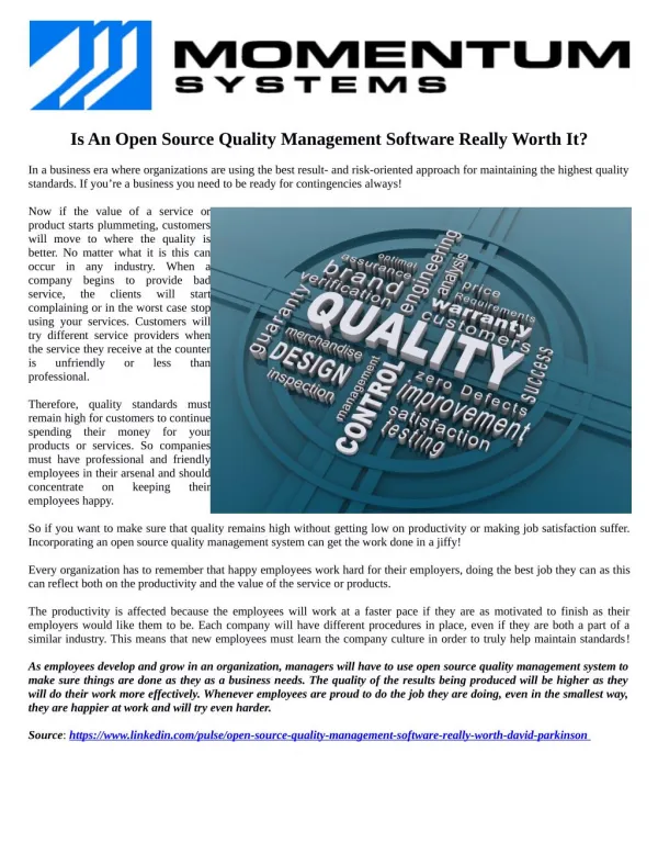Is An Open Source Quality Management Software Really Worth It?