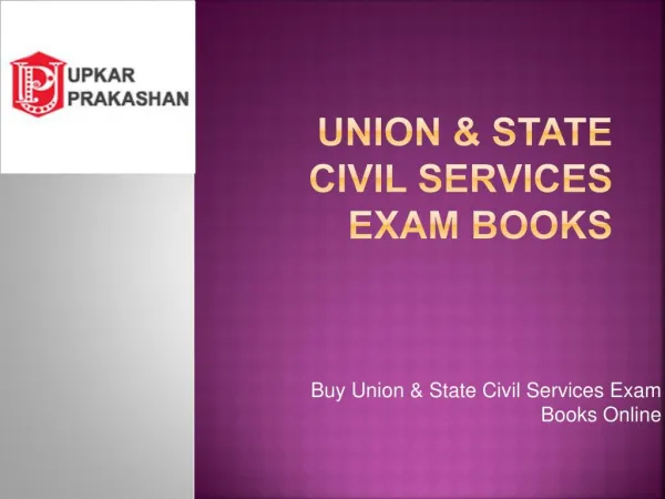 Union & State Civil Services Exam Books Online