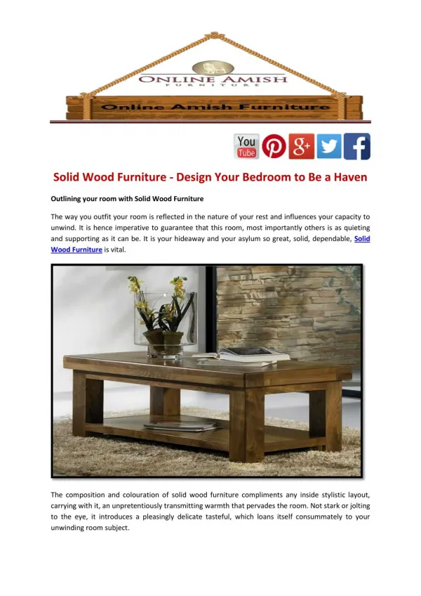 Solid Wood Furniture - Design Your Bedroom to Be a Haven