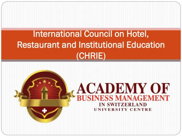 International Council on Hotel, Restaurant and Institutional Education (CHRIE)