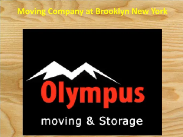 Moving Company at Brooklyn New York