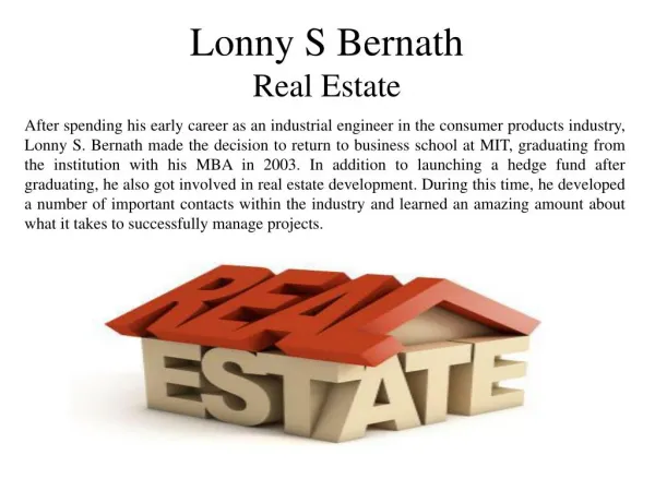 Lonny S Bernath Real Estate