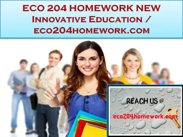 ECO 204 HOMEWORK NEW Innovative Education / eco204homework.com