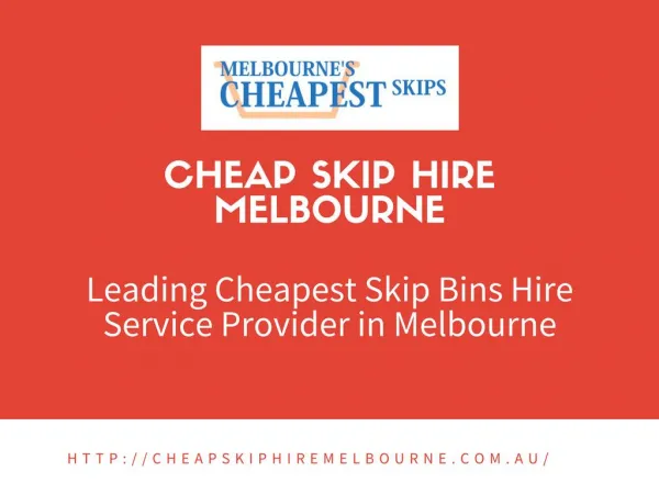 Cheap Skip Hire Melbourne