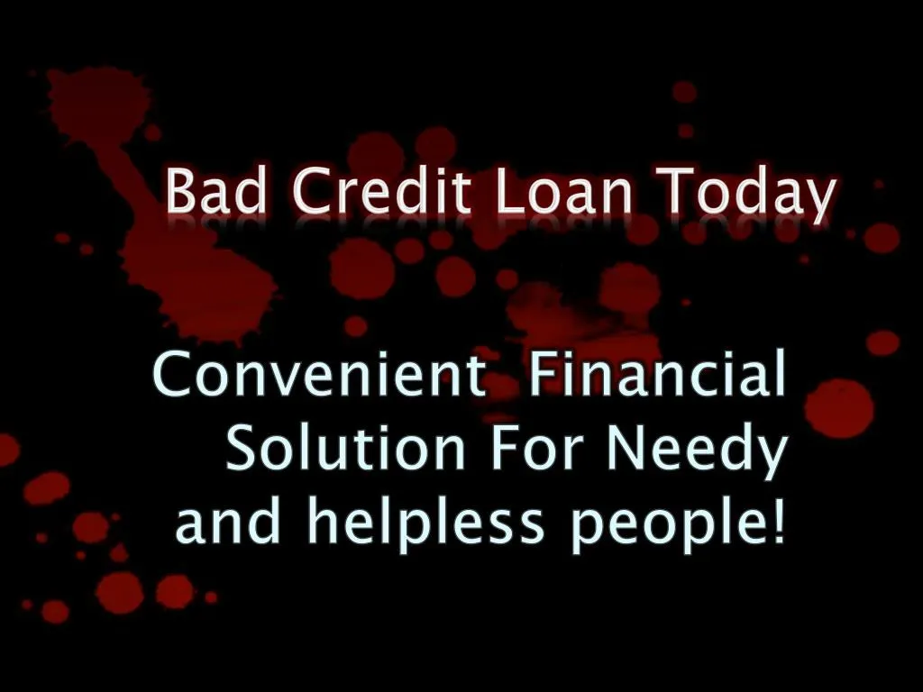 bad credit loan today