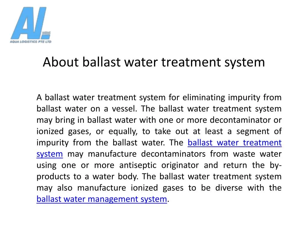 about ballast water treatment system