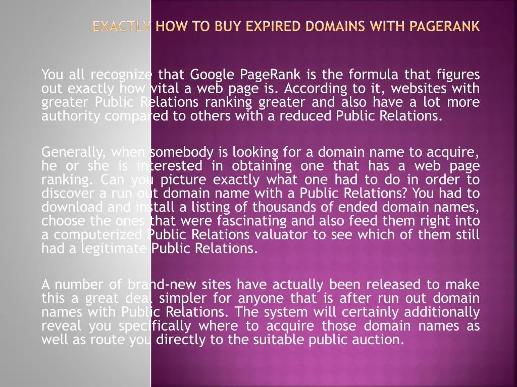 exactly how to buy expired domains with pagerank