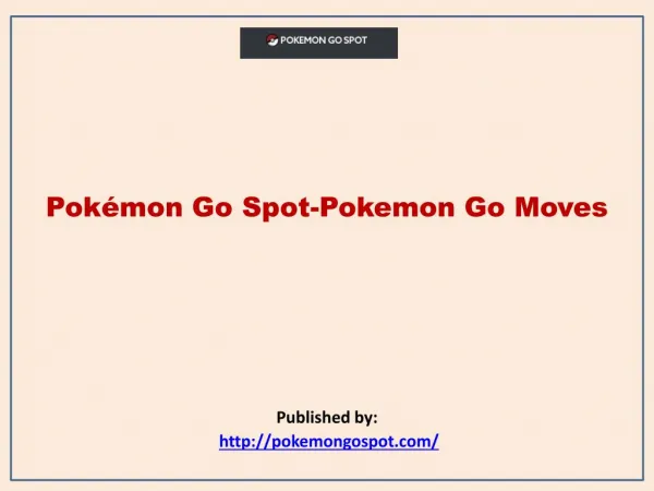 Pokemon Go Moves