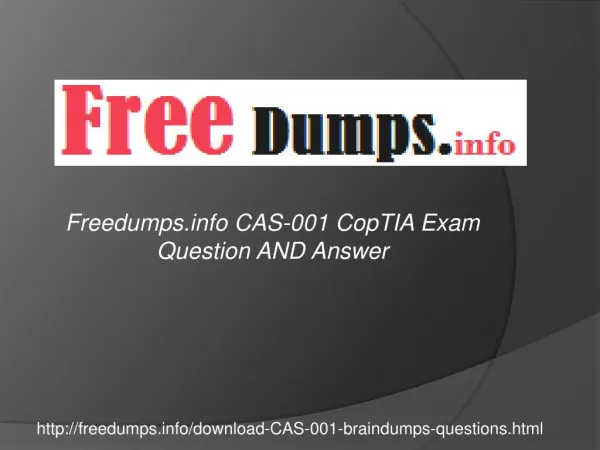 CopmTIA CAS-001 PDF Exam Questions Answers
