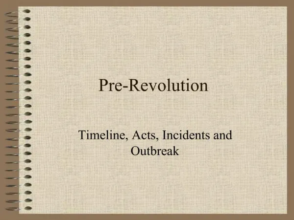 Pre-Revolution