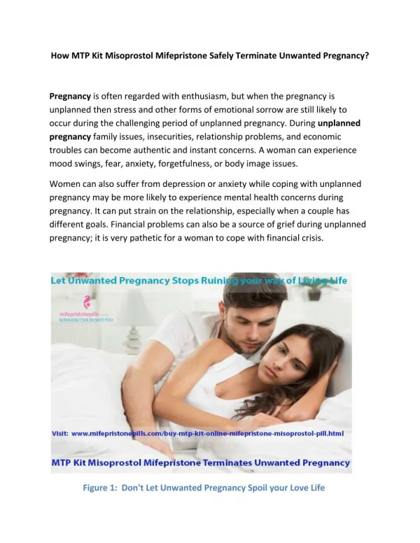 MTP Kit Mifepristone with Misoprostol Securely Terminate Pregnancy