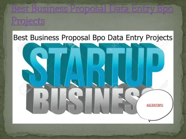 Best Business Proposal Data Processing Outsourcing
