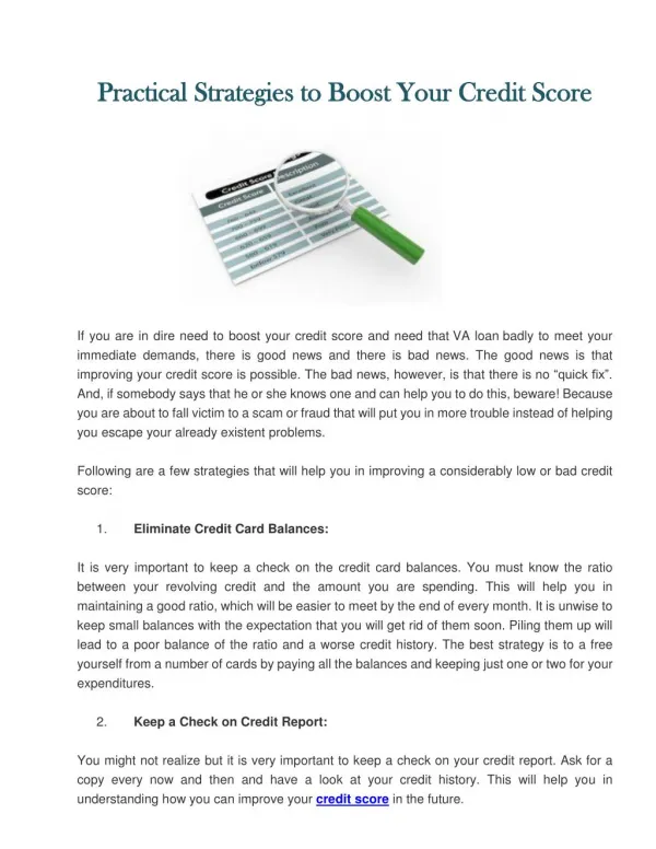 Practical Strategies to Boost Your Credit Score