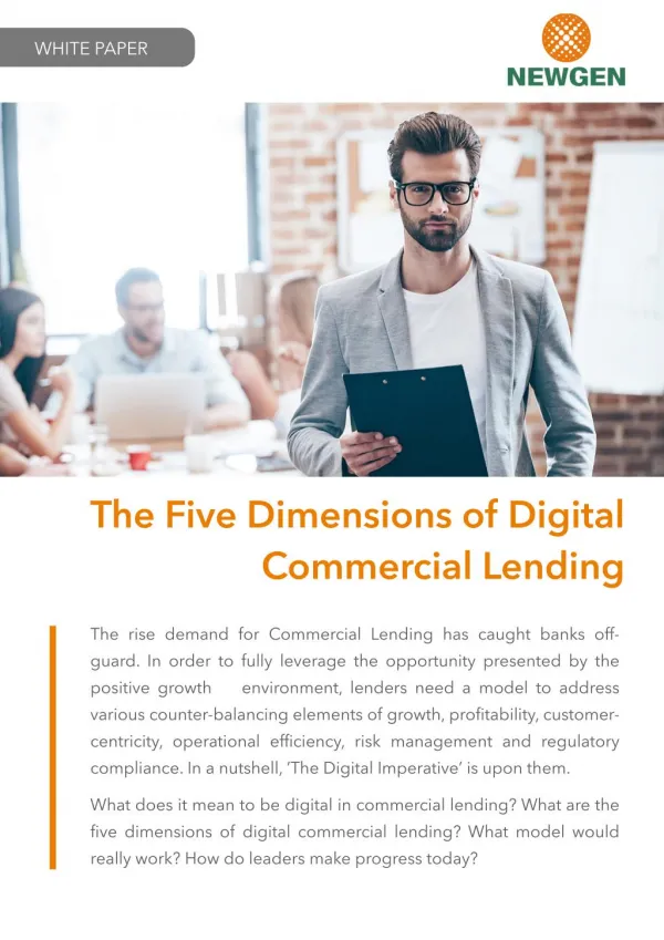 The Five Dimensions of Digital Commercial Lending v2.0 - www.newgensoft.com