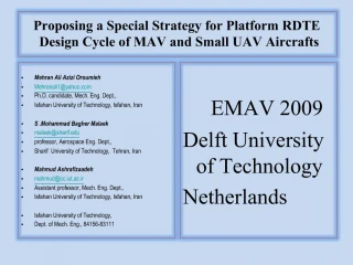 Proposing a Special Strategy for Platform RDTE Design Cycle of MAV and Small UAV Aircrafts - slide 1
