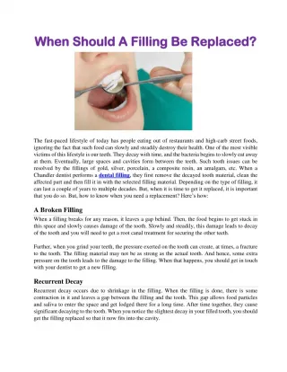 When Should A Filling Be Replaced? - slide 1