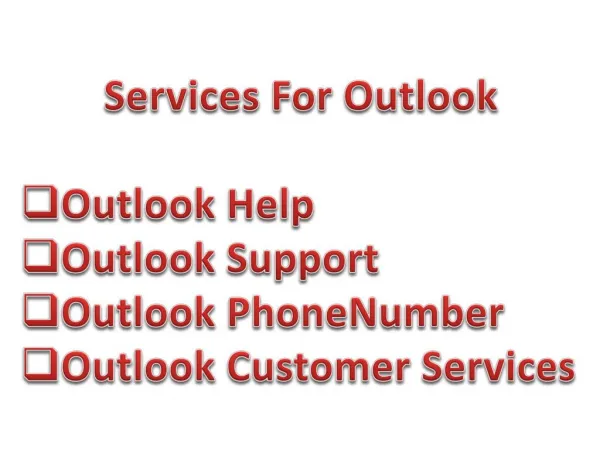 Outlook Customer Service 1-877-424-6647