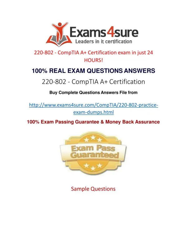 220-802 Exam Questions