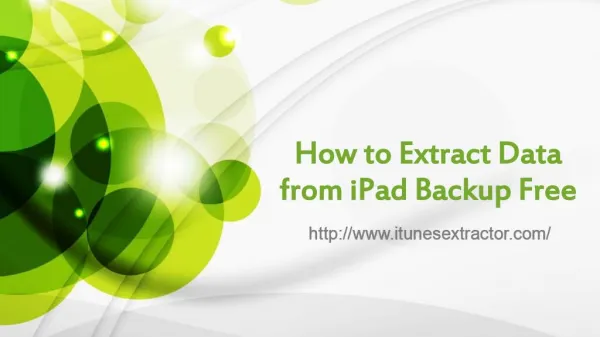 How to extract data from iPad backup free