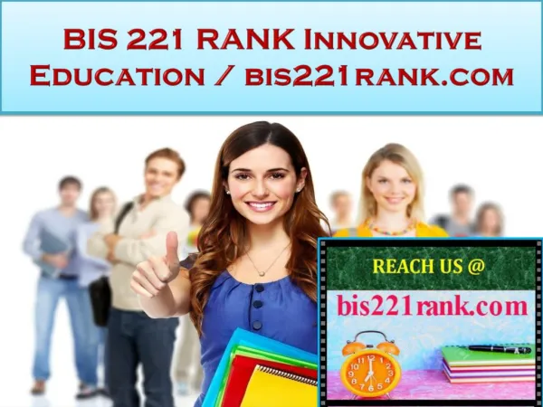 BIS 221 RANK Innovative Education / bis221rank.com