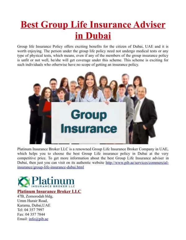 Best Group Life Insurance Adviser in Dubai