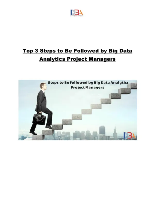 Steps to be followed by big data analytics project managers