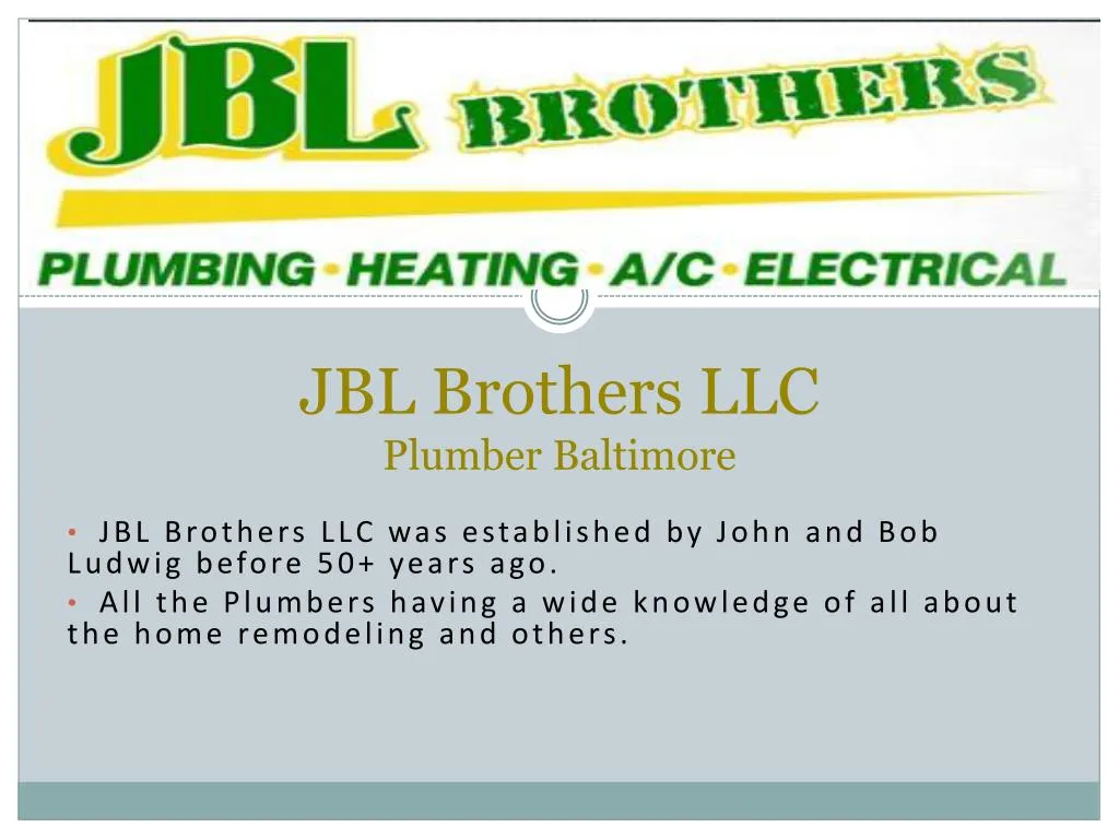 jbl brothers llc plumber baltimore
