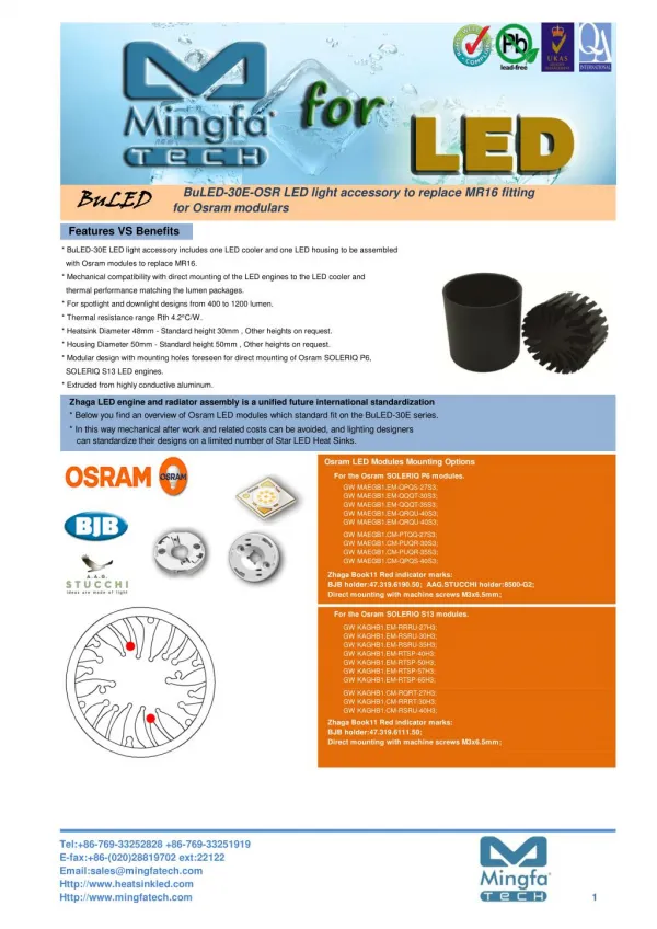 BuLED-30E-OSR LED Light Accessory