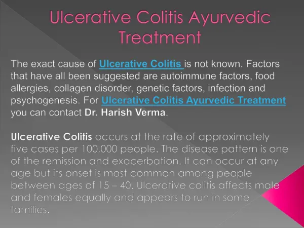 Ulcerative Colitis Ayurvedic Treatment