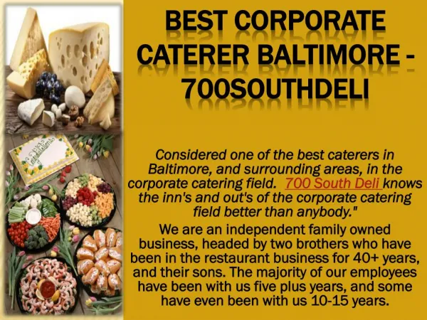 Best corporate caterer Baltimore - 700southdeli