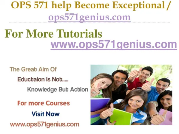OPS 571 help Become Exceptional / ops571genius.com